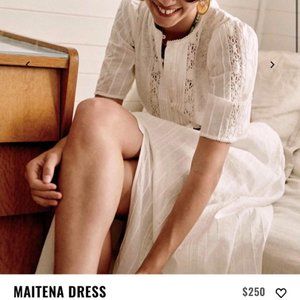 Sezane Maitena Dress - White, Size 4